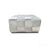 N-PUF-222 SVB Пуф плетеный, велюр светло-бежевый 60*60*30см