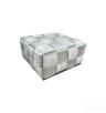 N-PUF-222 SVB Пуф плетеный, велюр светло-бежевый 60*60*30см