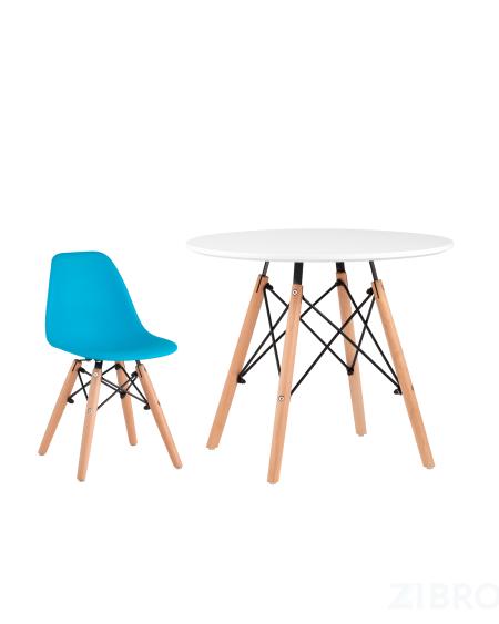 Комплект мебели детский Eames,стол и 1 голубой стул