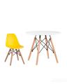 Комплект мебели детский стол Eames белый, 1 желтый стульчик