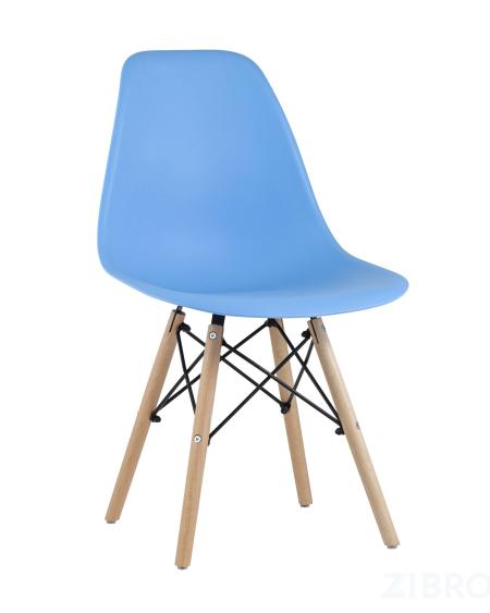 Стул Eames DSW голубой, литой полипропилен, стальной каркас, массив бука, 4 шт.