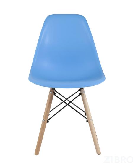 Стул Eames DSW голубой, литой полипропилен, стальной каркас, массив бука, 4 шт.