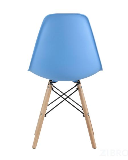 Стул Eames DSW голубой, литой полипропилен, стальной каркас, массив бука, 4 шт.