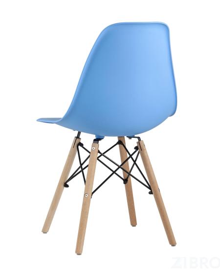Стул Eames DSW голубой, литой полипропилен, стальной каркас, массив бука, 4 шт.