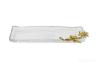 55RG5983L Поднос стеклянный с золотым цветком  35*14*5см