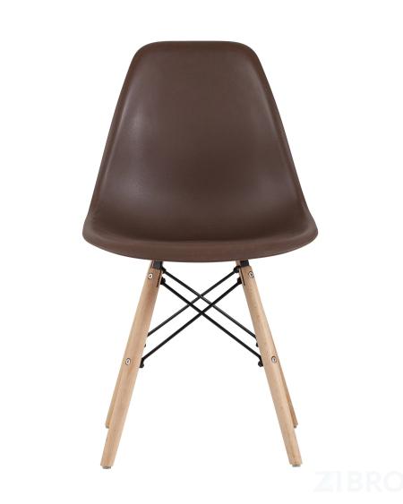 Стул DSW коричневый, литой полипропилен, стальной каркас, массив бука, 4 шт.