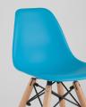 Комплект мебели детский стол Eames белый, 3 стула голубые