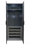 GD-10012-6 Шкаф Alto двухд c выдвиж ящик, цвет серый Кобальт, дверцы стекло(рифленое) 100*57*228.5см