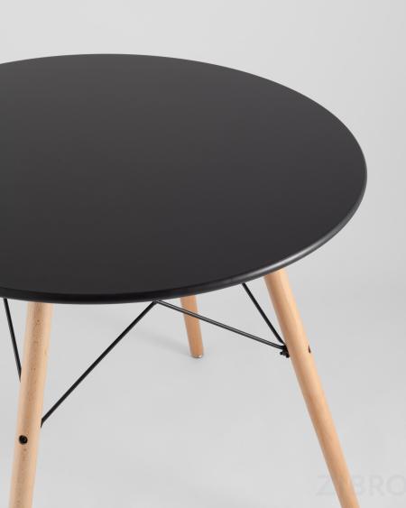 Eames D80 черный, 3 стула Eames DSW белые