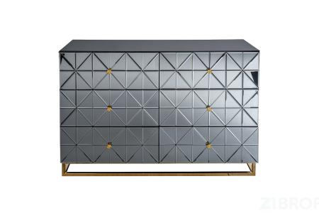KFG126 Комод с матовой зерк. отделкой 6 ящиков 129*46*86см