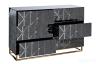 KFG126 Комод с матовой зерк. отделкой 6 ящиков 129*46*86см