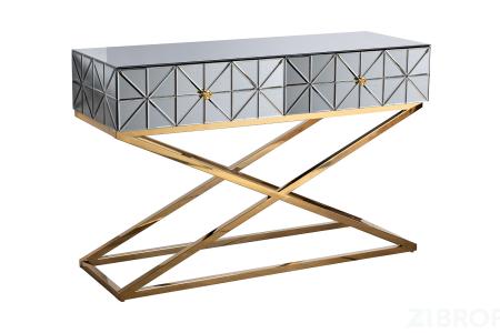 KFG113 Консоль с матовой зерк. отделкой 2 ящика 120*42*78см