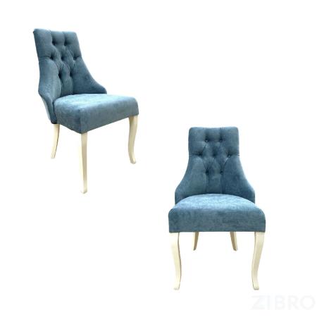Набор Стульев Дадо (2шт) в ткани Velvet Lux 79, опоры цвет слоновая кость