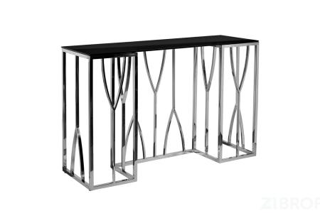 13RXC3102-SILVER Консоль стекло черн./серебро 120*40*78см