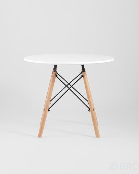 Стол Eames DSW детский белый, ножки массив бука