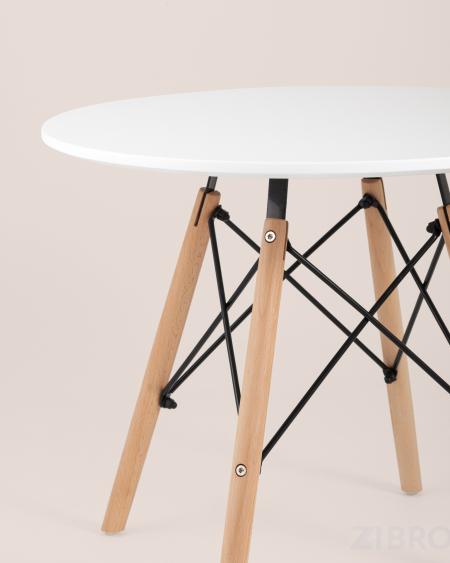 Стол Eames DSW детский белый, ножки массив бука