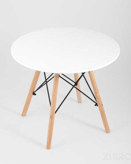 Стол Eames DSW детский белый, ножки массив бука