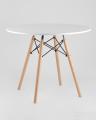 Eames D90, 3 стула Eames DSW белые