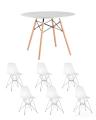 Eames диаметр 100 см, 6 стульев Eames DSR