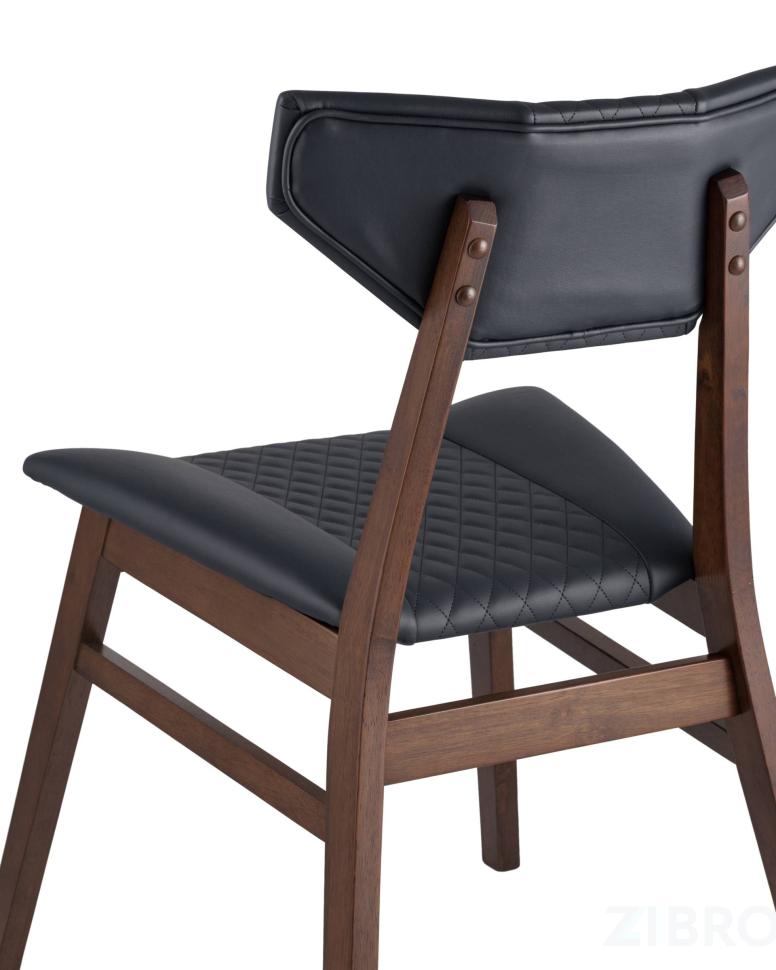 Комплект из четырех стульев TOR синяя обивка из экокожи, деревянный каркас из массива гевеи
