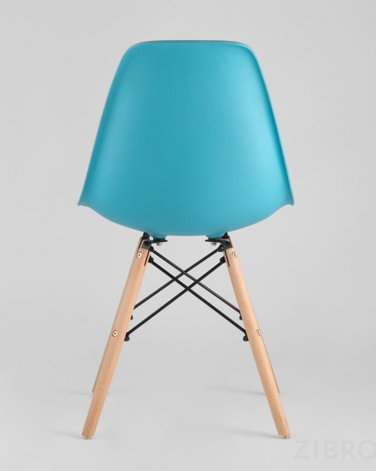 Стул DSW бирюзовый пластик каркас из металла ножки натуральный массив бука