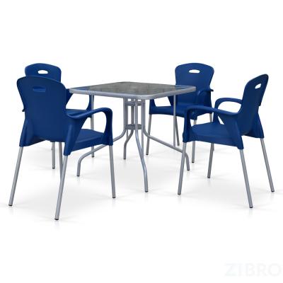 Комплект мебели для кафе TL80x80/XRF065BB-Blue (4+1)