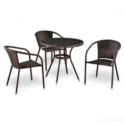 Комплект плетеной мебели T283ANT/Y137C-W51 Brown 3Pcs