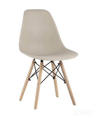 Стул Style DSW бежевый, литой полипропилен, стальной каркас, натуральный массив бука