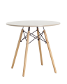 Стол EAMES DSW D80 бежевый, столешница МДФ, ножки массив бука