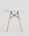 Стол EAMES DSW D80 бежевый, столешница МДФ, ножки массив бука