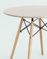 Стол EAMES DSW D80 бежевый, столешница МДФ, ножки массив бука