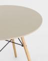 Стол EAMES DSW D80 бежевый, столешница МДФ, ножки массив бука
