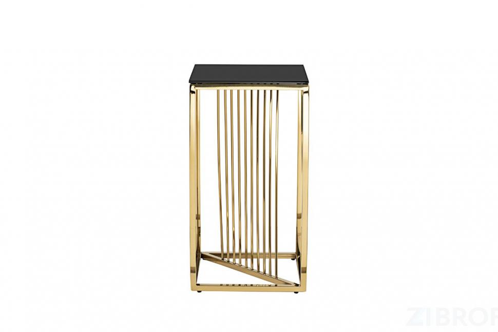 13RXET8082L-GOLD Стол журнальный стекло черн/золото 38*38*70см