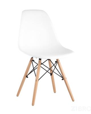Стул Eames DSW белый пластиковый, ножки массив бука