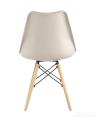 Стул Eames Soft бежевый обеденный сиденье экокожа ножки из массива бука