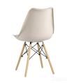 Стул Eames Soft бежевый обеденный сиденье экокожа ножки из массива бука