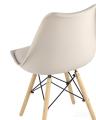 Стул Eames Soft бежевый обеденный сиденье экокожа ножки из массива бука