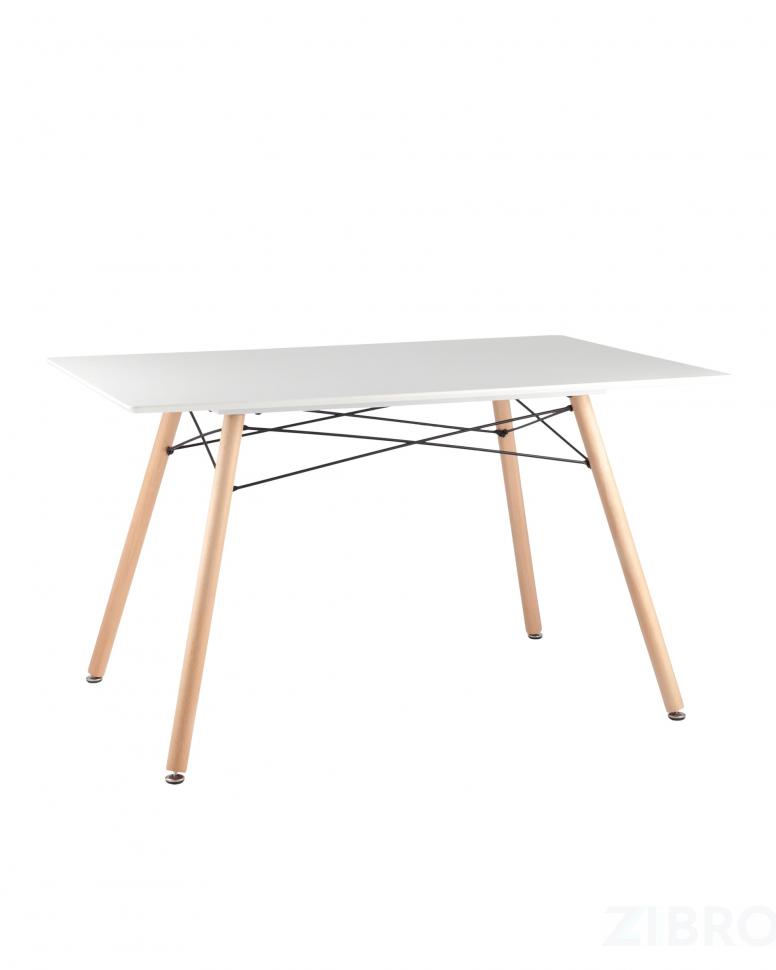 Стол Eames DSW Rectangle белый, каркас дерево и сталь, столешница МДФ
