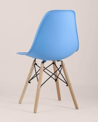 Стул Eames DSW голубой, литой полипропилен, стальной каркас, массив бука, 4 шт.