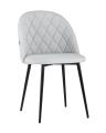 Стул Марсель светло-серый обивка микровелюр ножки из металла цвет черный