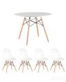EAMES D100, 4 стула Eames белых