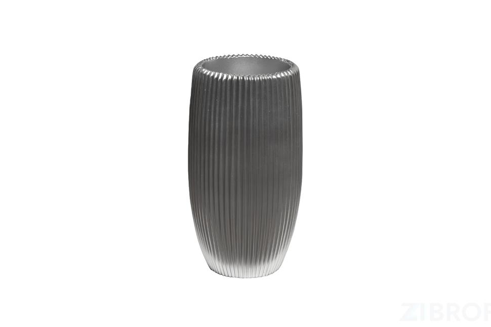 ZS2062-19SL Кашпо серебристое с полосками d26*49см
