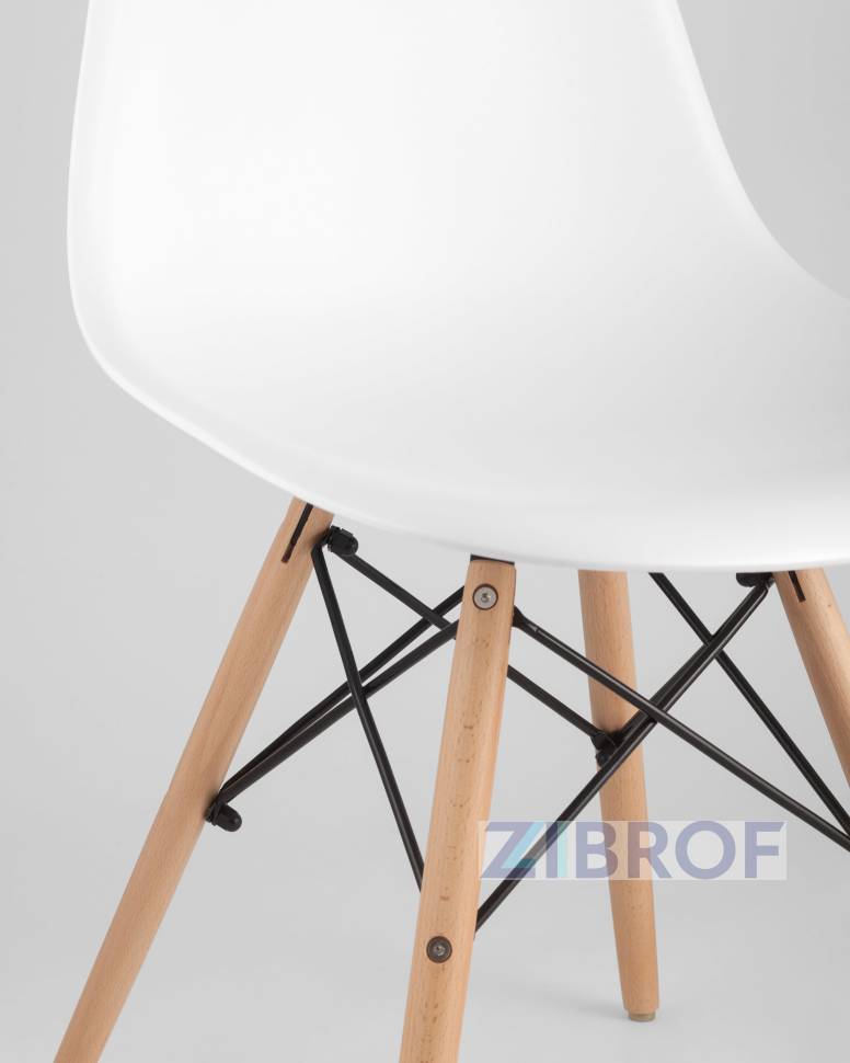 Eames D80, 2 стула Eames DSW белые