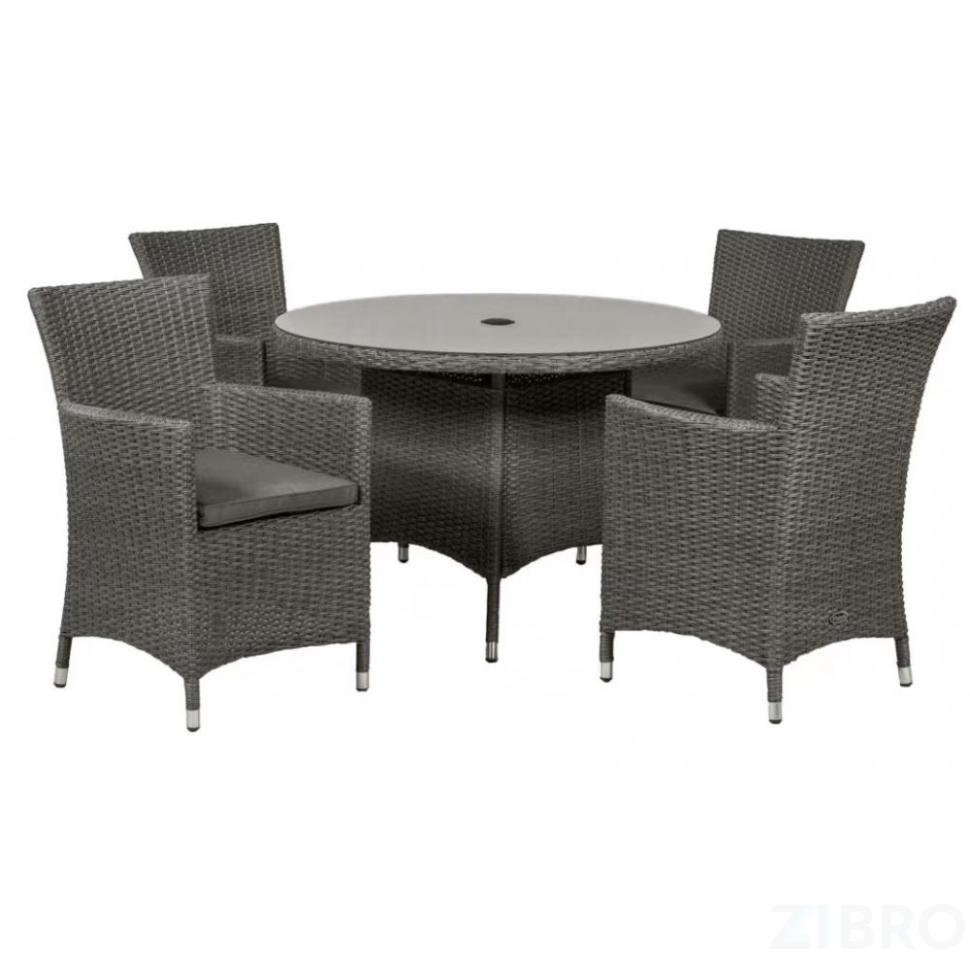 Комплект плетеной мебели AM-395C/T395 Grey 4Pcs (4+1)