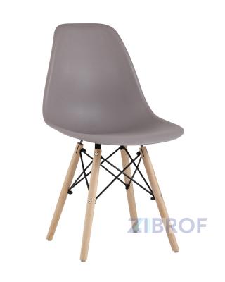 Стул DSW темно-серый, литой полипропилен, стальной каркас, массив бука, x4