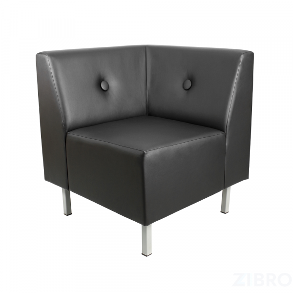 Скайнет Угловая секция модуль А, искусственная кожа, цвет черный Ecotex 3001