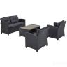 Плетеный комплект мебелис диваном AFM-804G Dark Grey-Grey