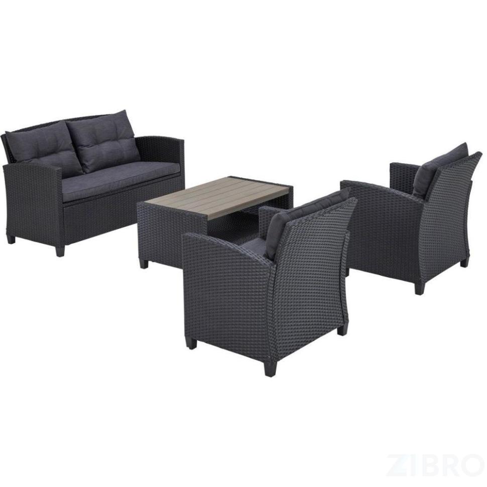 Плетеный комплект мебелис диваном AFM-804G Dark Grey-Grey