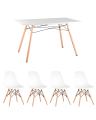 стол Eames 120*80 см, 4 белых стула