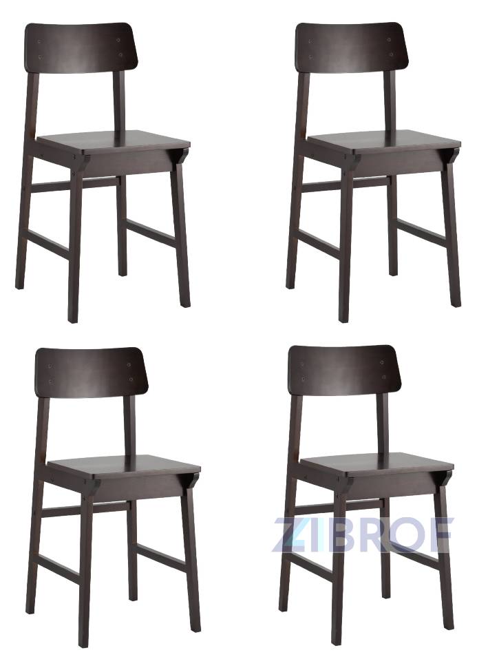 Стул ODEN Wood, цвет эспрессо, массив гевеи, 4 шт.